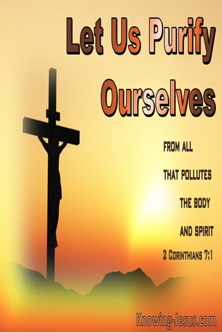 2 Corinthians 7:1 Let Us Cleanse Ourselves From All That Pollutes The Body And Spirit (orange)